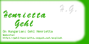henrietta gehl business card